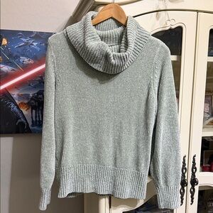 LOFT Mint Green Cowl Neck Sweater